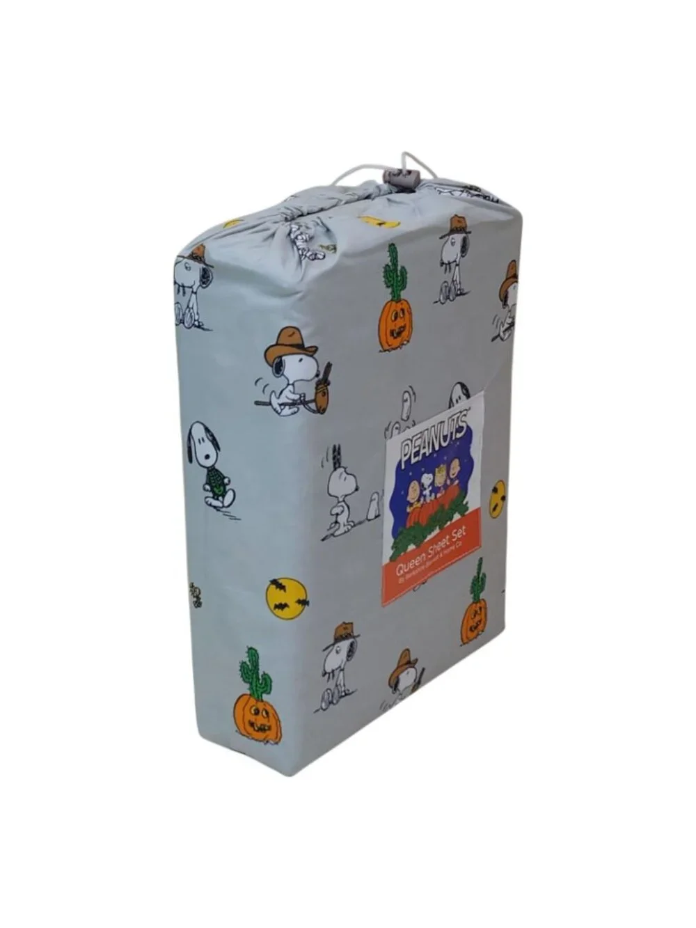Peanuts Snoopy Fall Western Halloween Queen Sheet Set By Berkshire Light Gray
